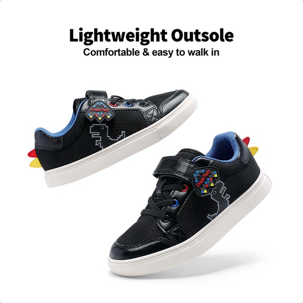 [Storybook Rainbow] Kids Breathable Fun Design Sneakers - BLACK - 5